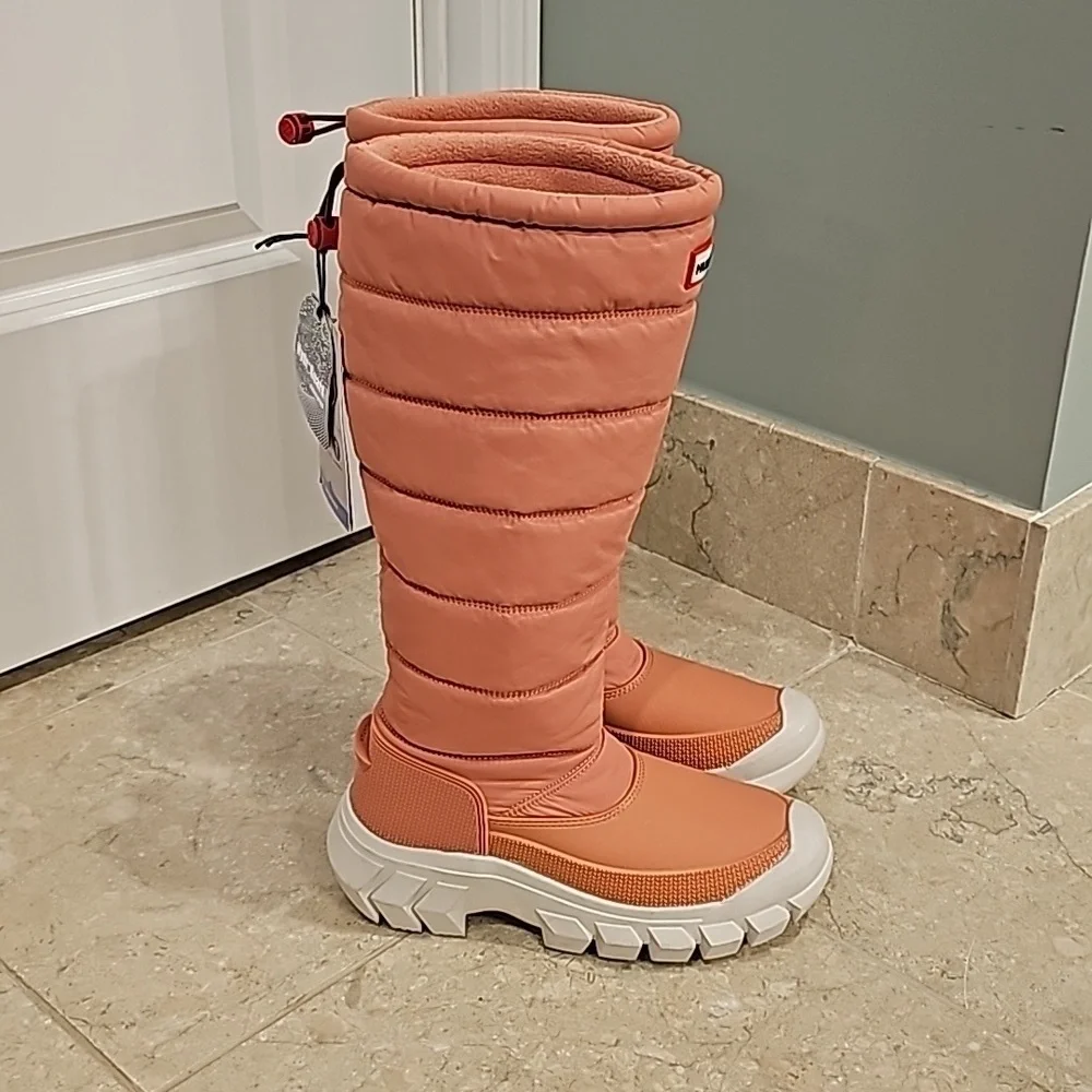 Hunter Original Pink Insulated Tall Puffy Snow Boots - Size 5